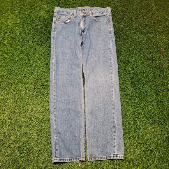 Levis 505 Jeans Mens 33x30 Regular Fit Straight Leg Medium Wash Y2K - Picture 1 of 13